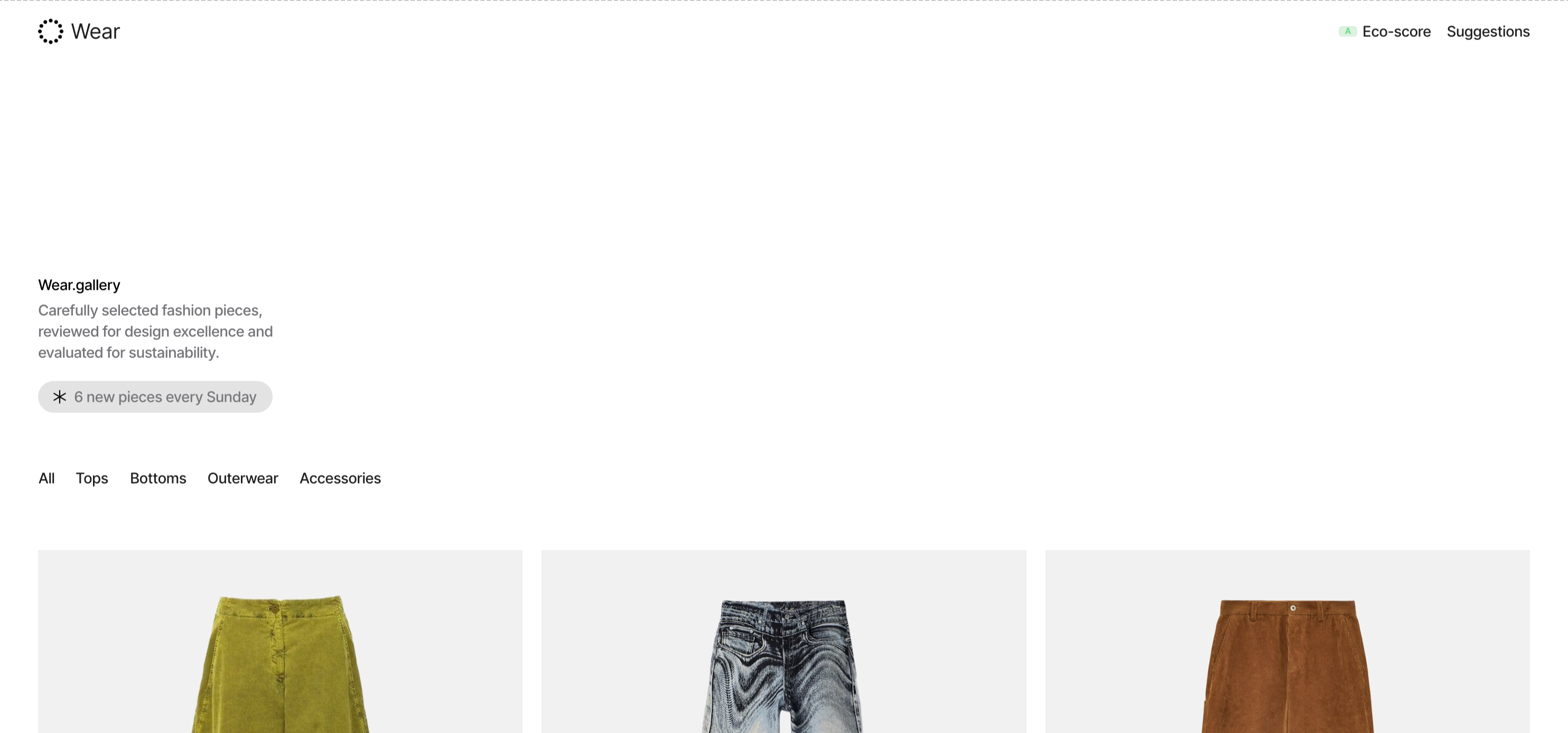 Thumbnail of wear.gallery — Curated Fashion Pieces & Rated by Sustainability