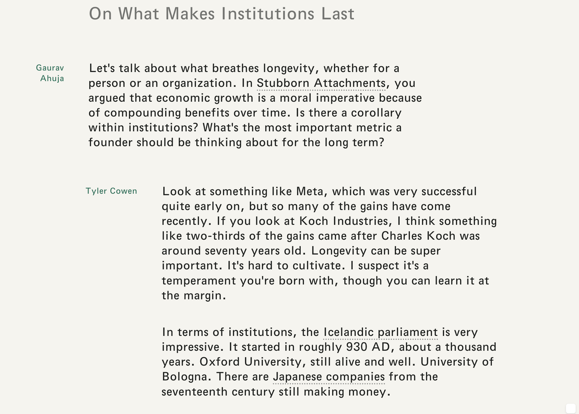 Thumbnail of In Conversation with Tyler Cowen