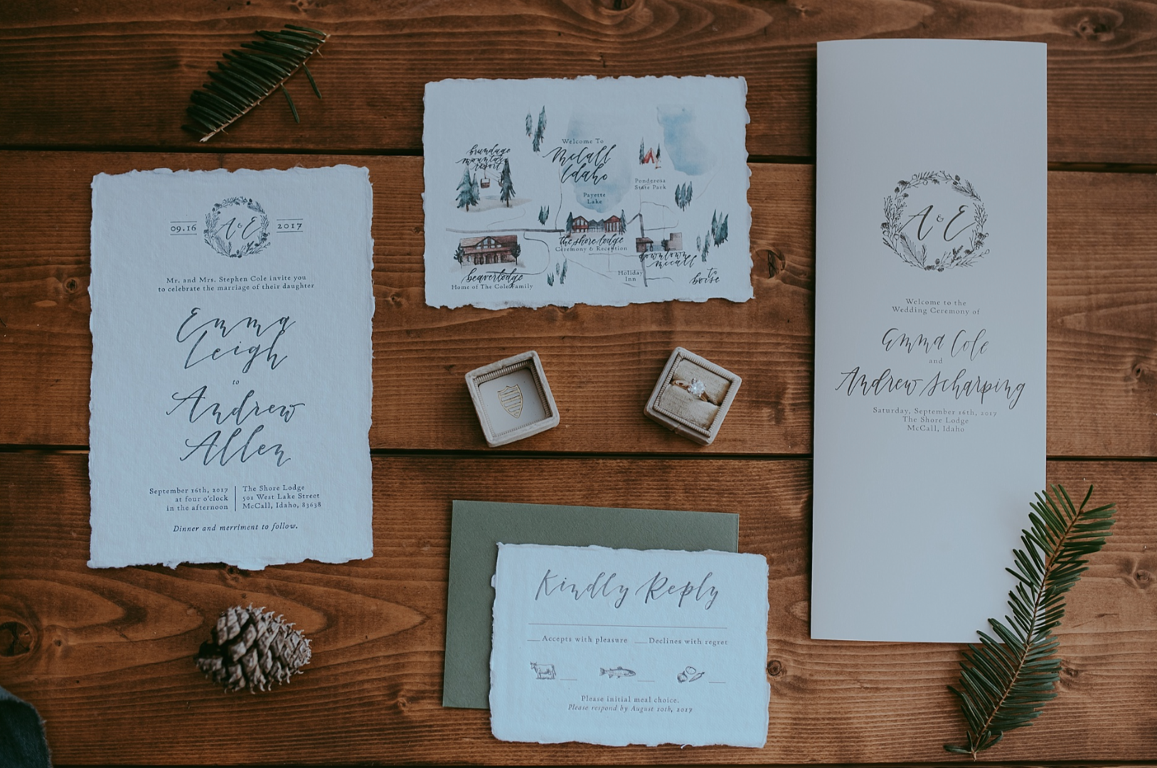 Thumbnail of Emma and Andy McCall Idaho Shore Lodge Wedding