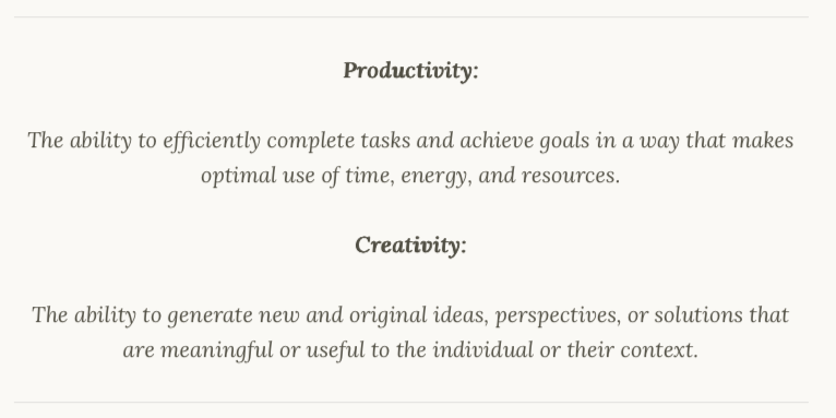 Thumbnail of Creativity > Productivity