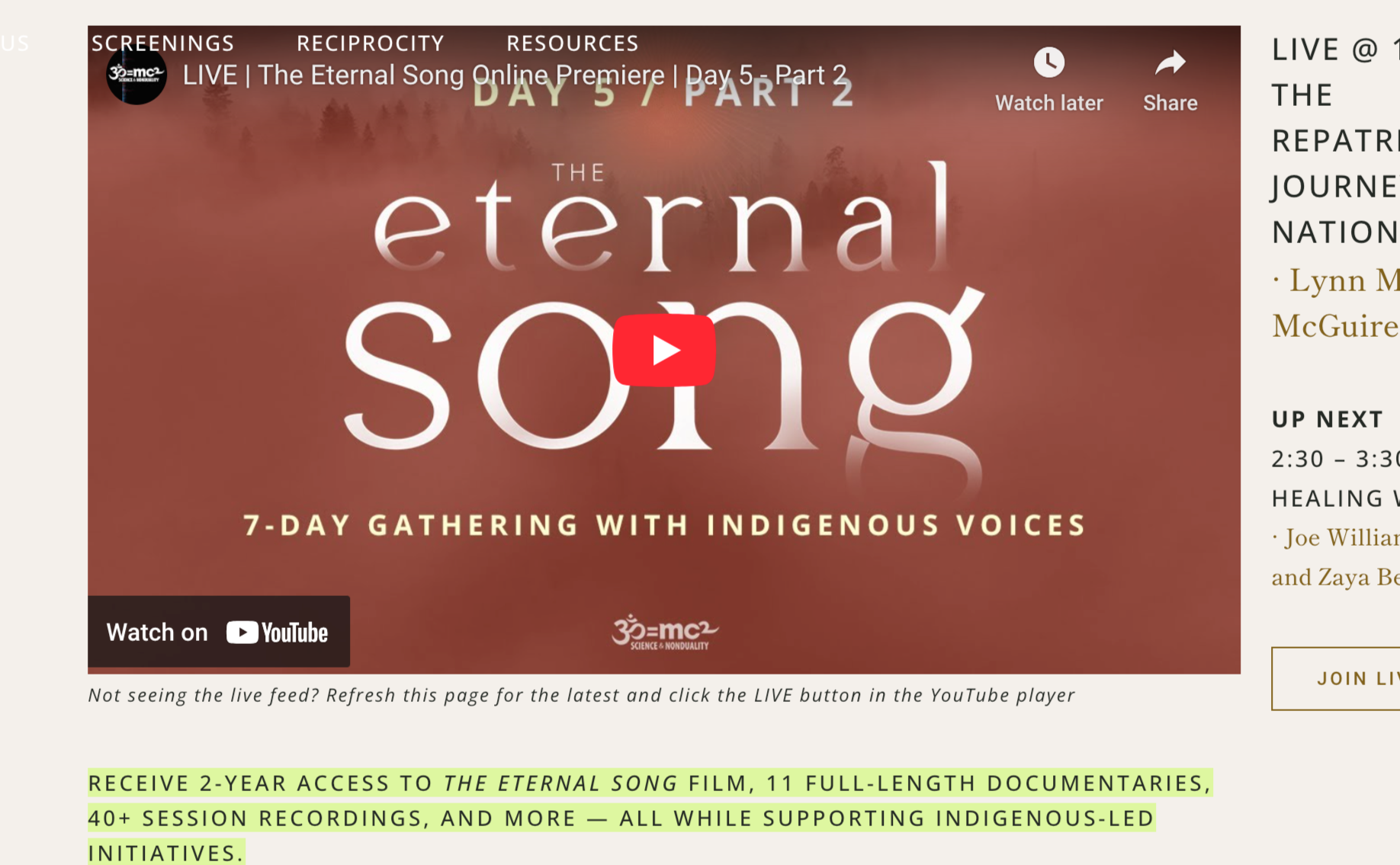 Thumbnail of Broadcast – The Eternal Song Film Premiere Live 7 Day Gathering - The Eternal Song