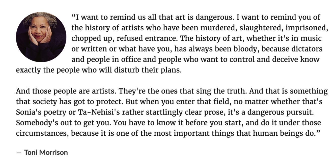 Thumbnail of A quote by Toni Morrison