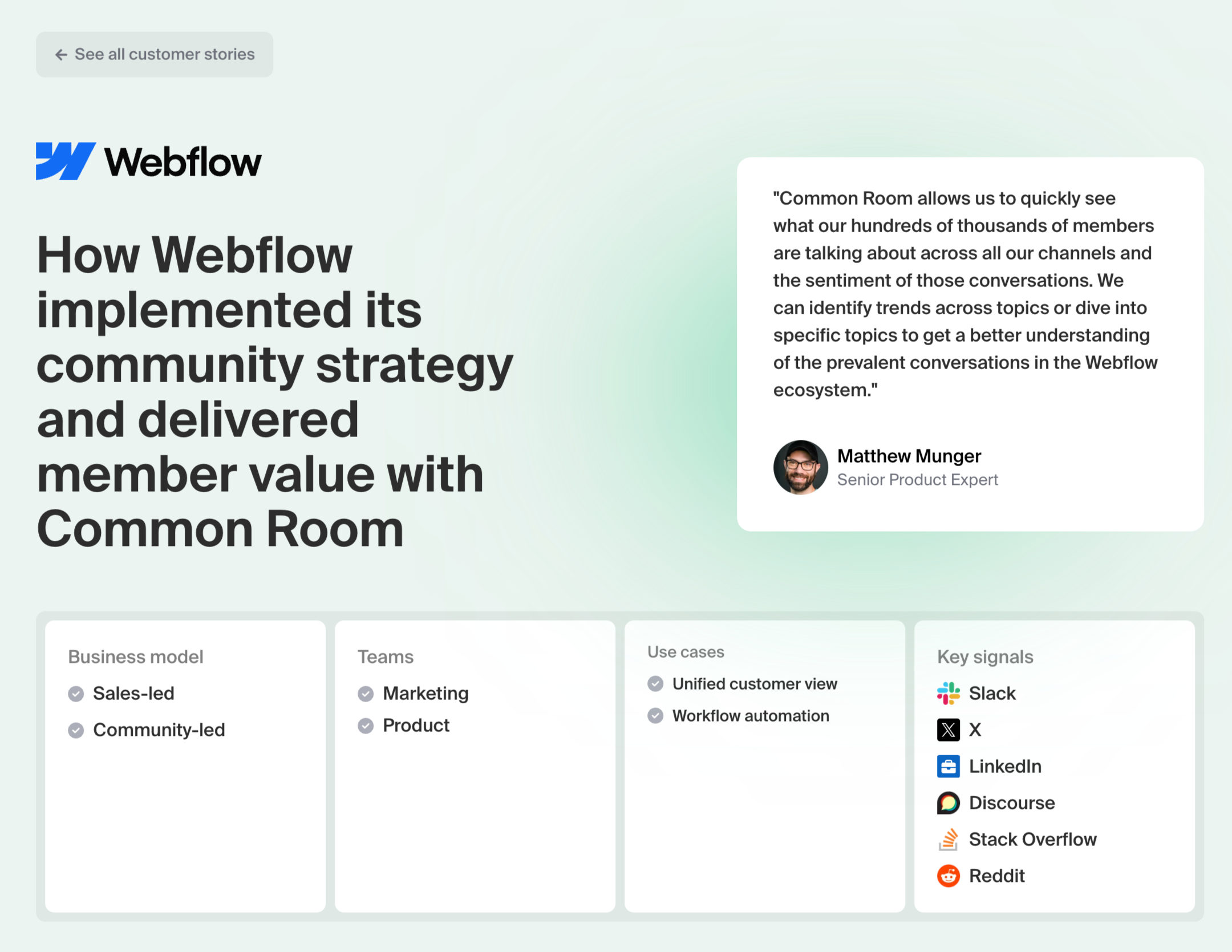 Thumbnail of How Webflow implemented its community strategy and delivered member value with Common Room | Common Room
