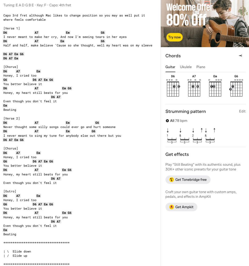 Thumbnail of Mac Demarco - Still Beating (Chords)