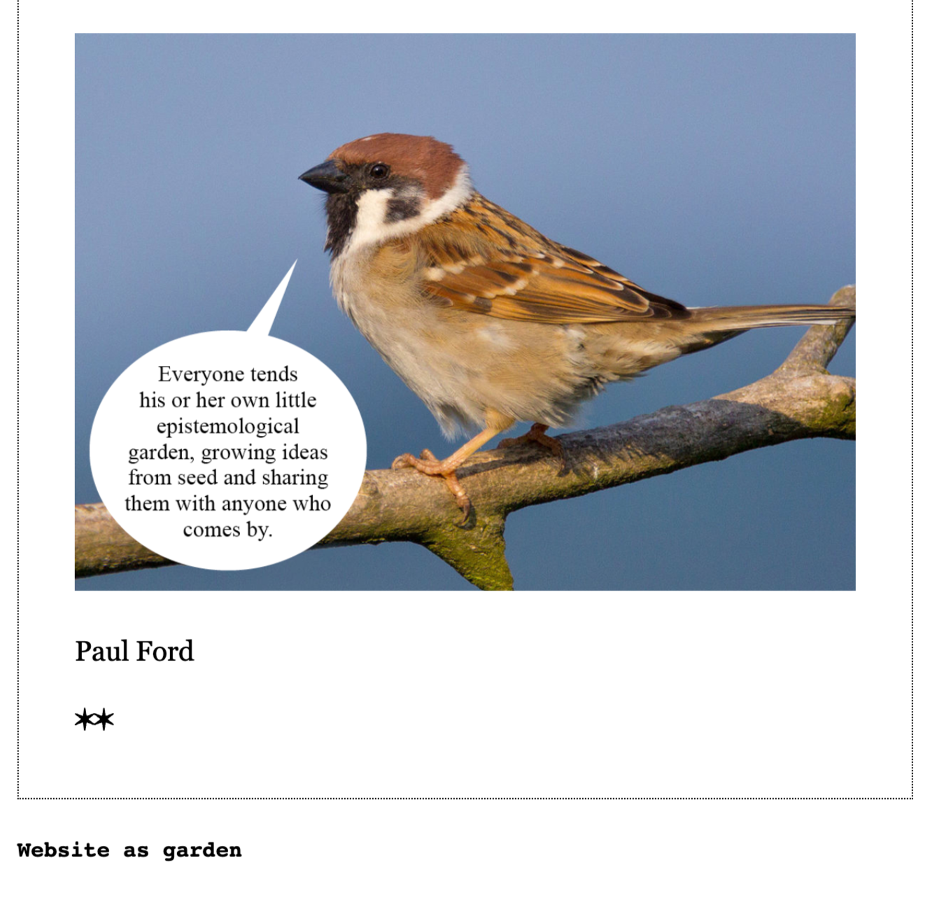 Thumbnail of My website is a shifting house next to a river of knowledge. What could yours be?
