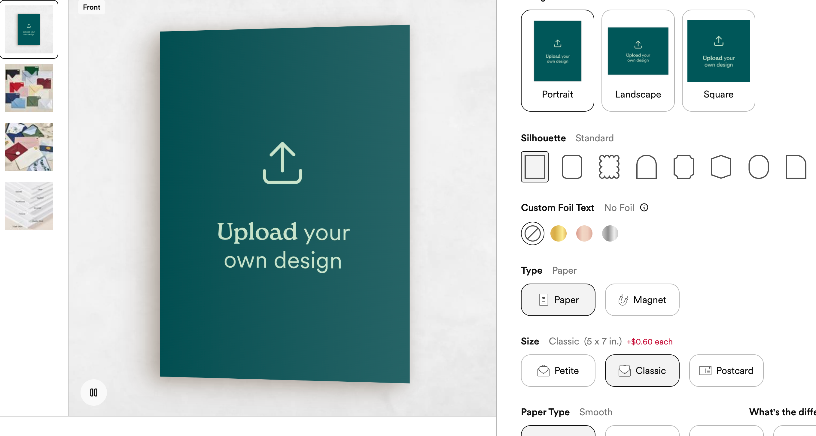 Thumbnail of Upload your own Portrait | White | Zola Save The Dates