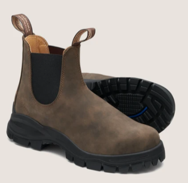 Thumbnail of Rustic Brown Lug Boots, Premium Leather Chelsea Boots, Women's Style 2239