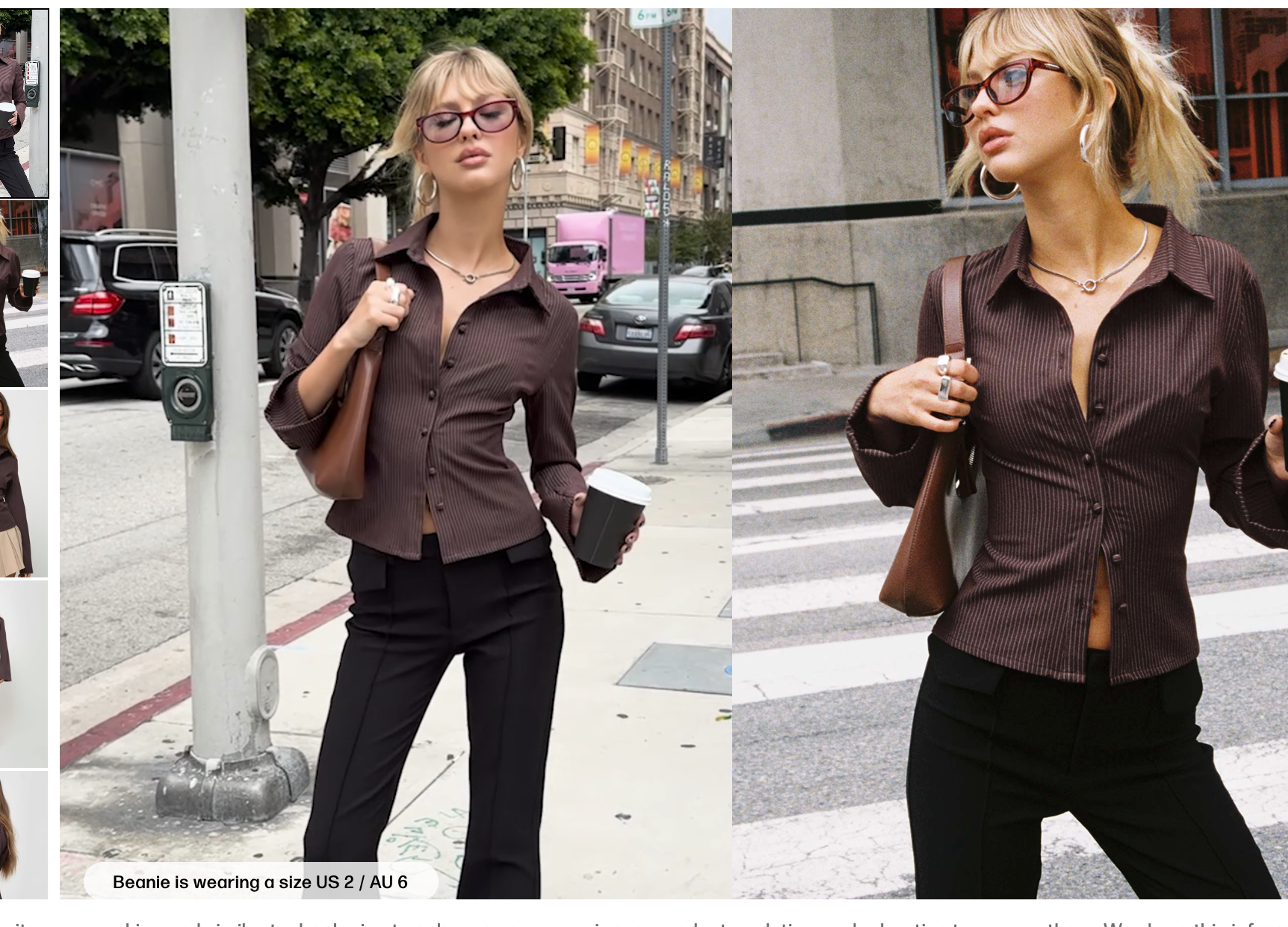 Thumbnail of Anni Pinstripe Shirt Brown