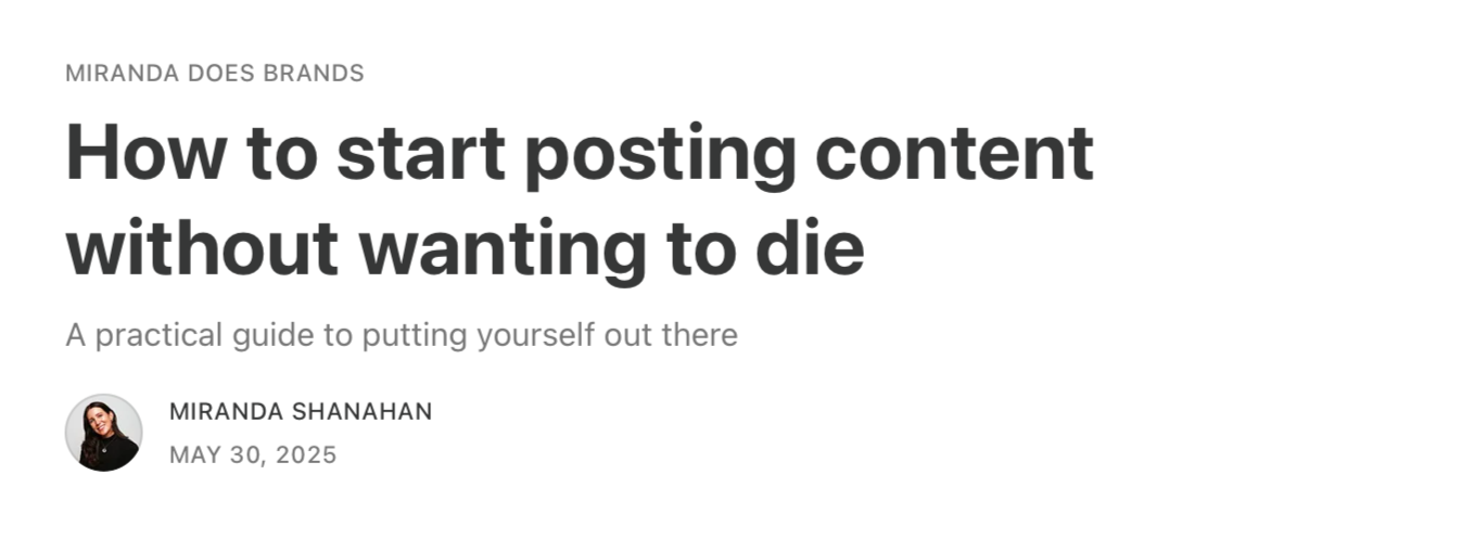 Thumbnail of How to start posting content without wanting to die