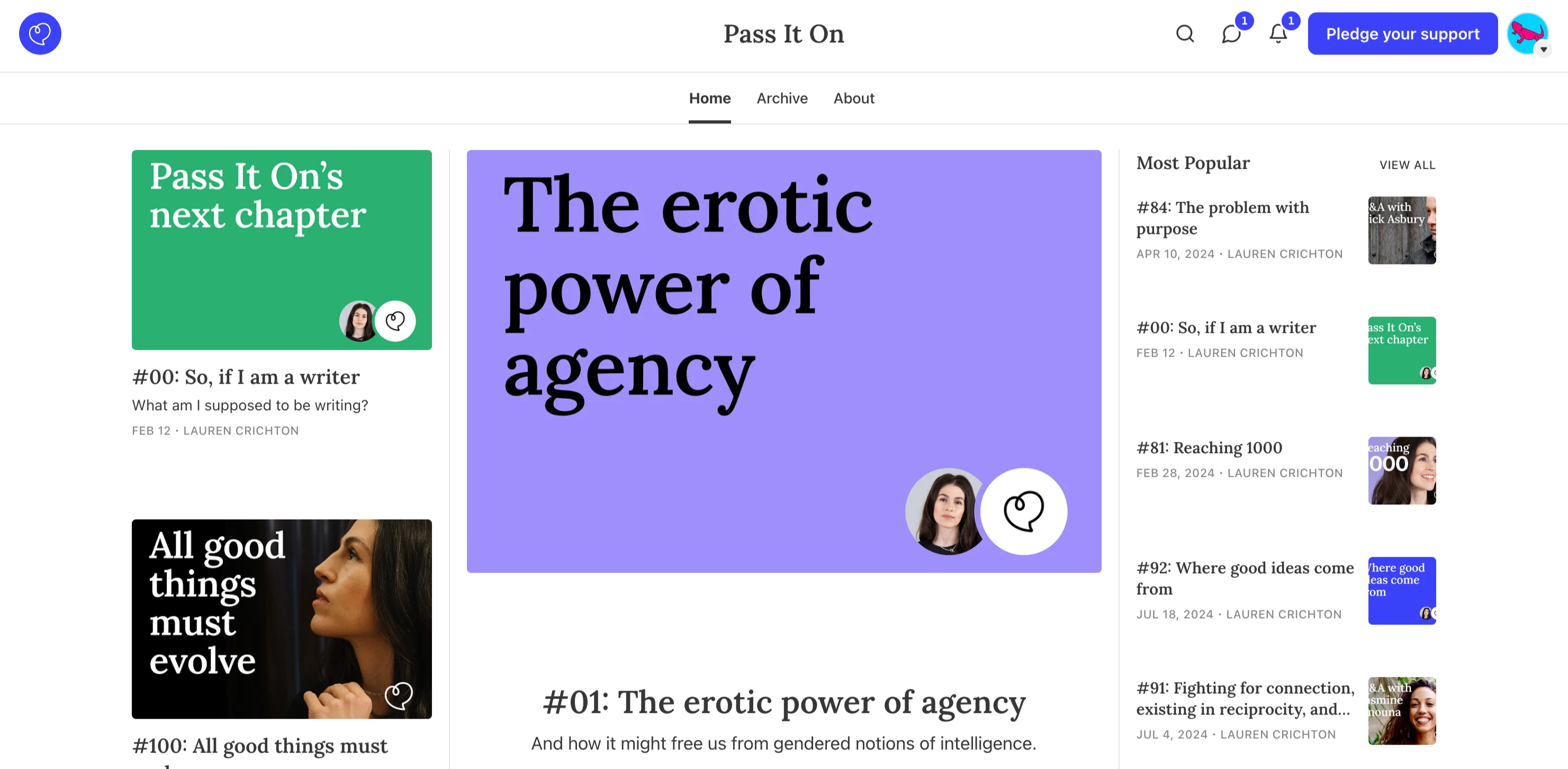 Thumbnail of Pass It On | Lauren Crichton | Substack