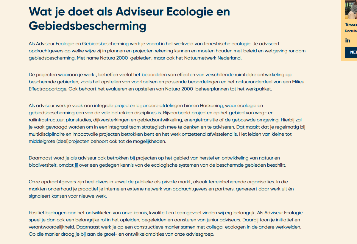 Thumbnail of Adviseur Ecologie en Gebiedsbescherming