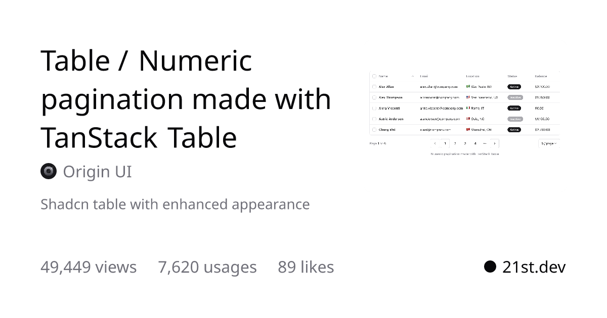 Thumbnail of 21st.dev - Discover, share, and craft UI components
