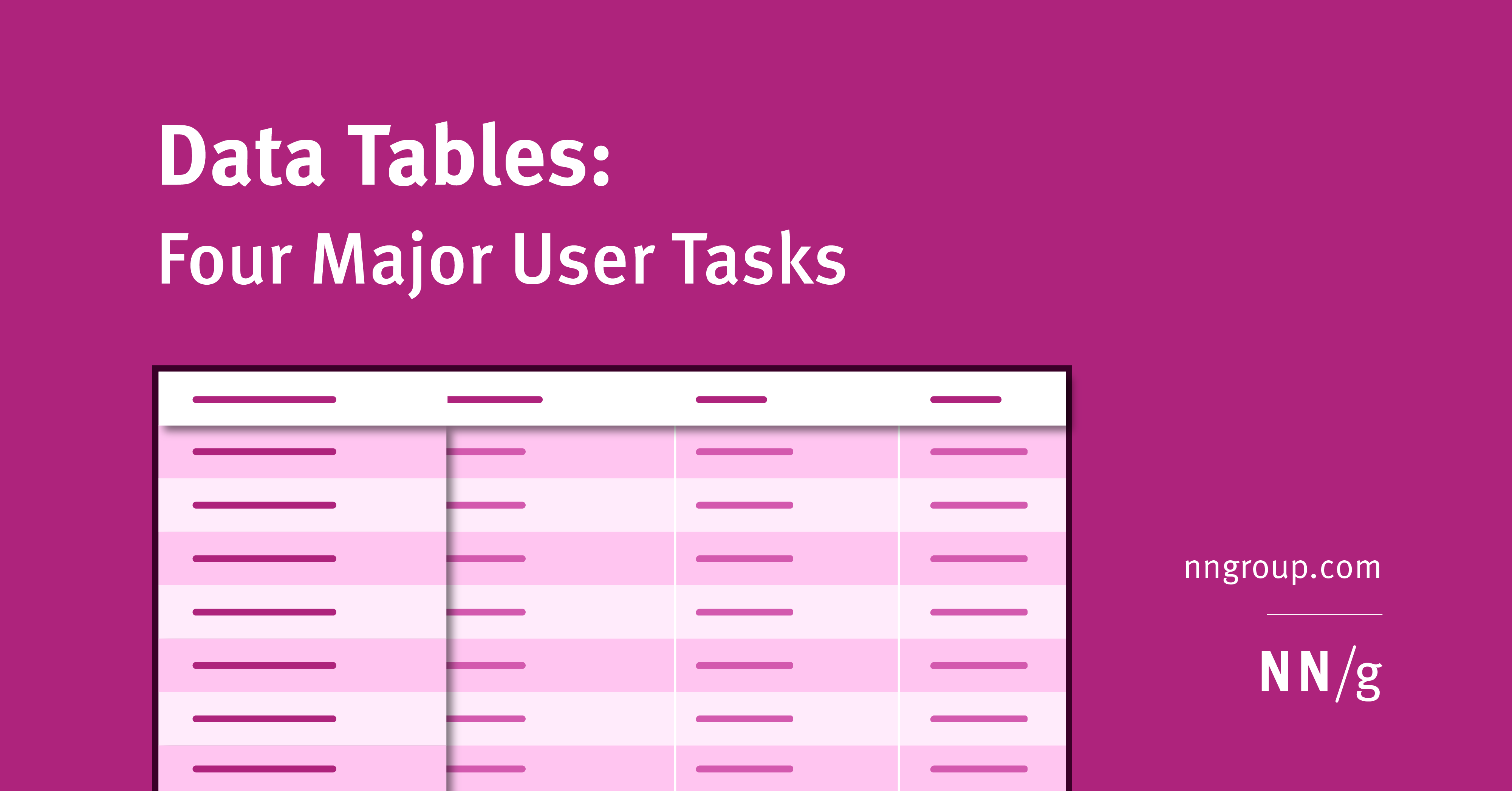 Thumbnail of Data Tables: Four Major User Tasks