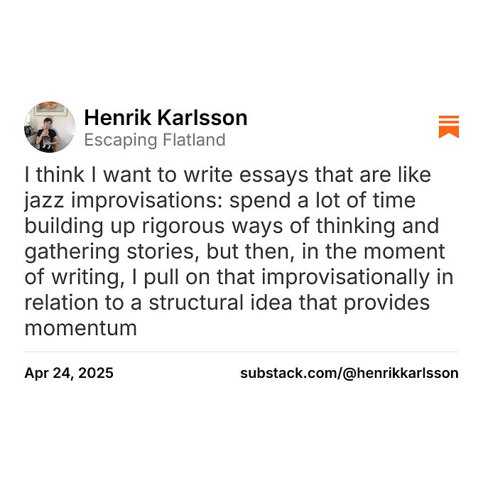 Thumbnail of Henrik Karlsson on Substack