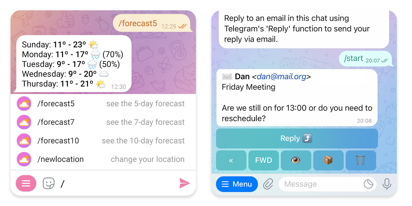 Thumbnail of Telegram Bot Features