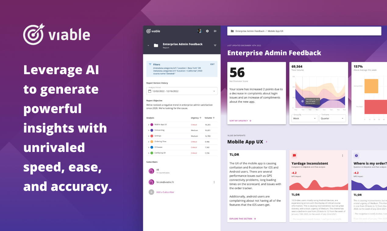 Thumbnail of Viable | Powerful AI Insights from Your Qualitative Data
