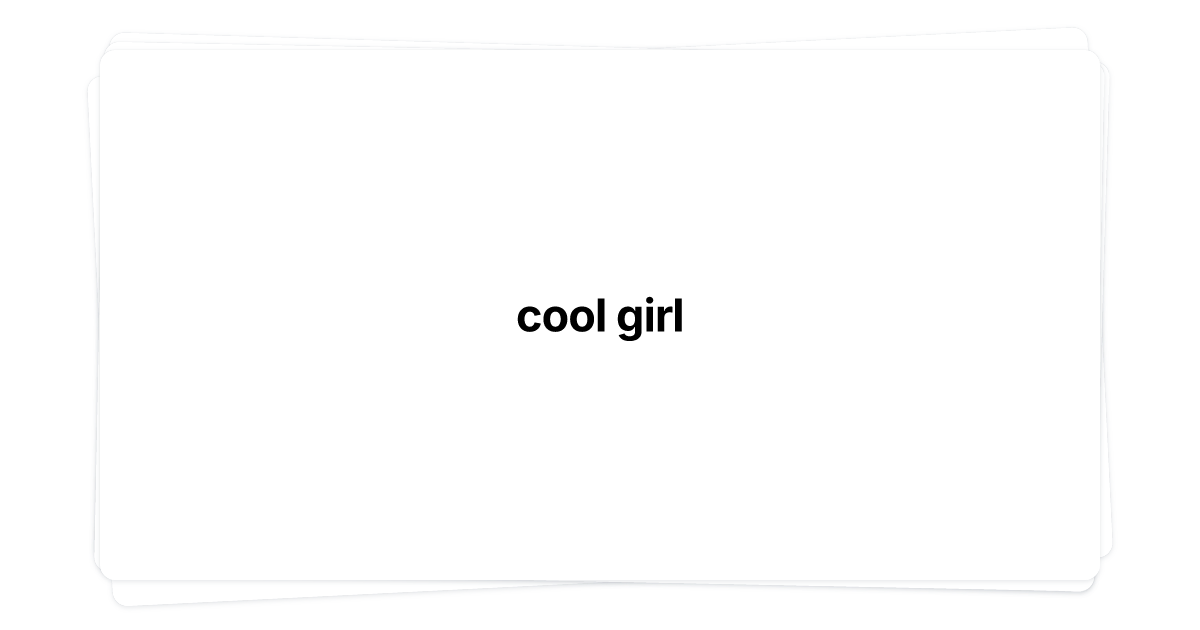 Thumbnail of cool girl