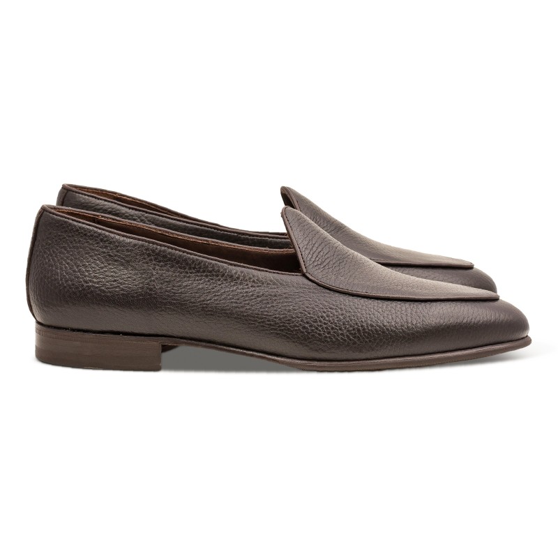Thumbnail of Yanko classic Belgian loafer dark brown deerskin | Skolyx