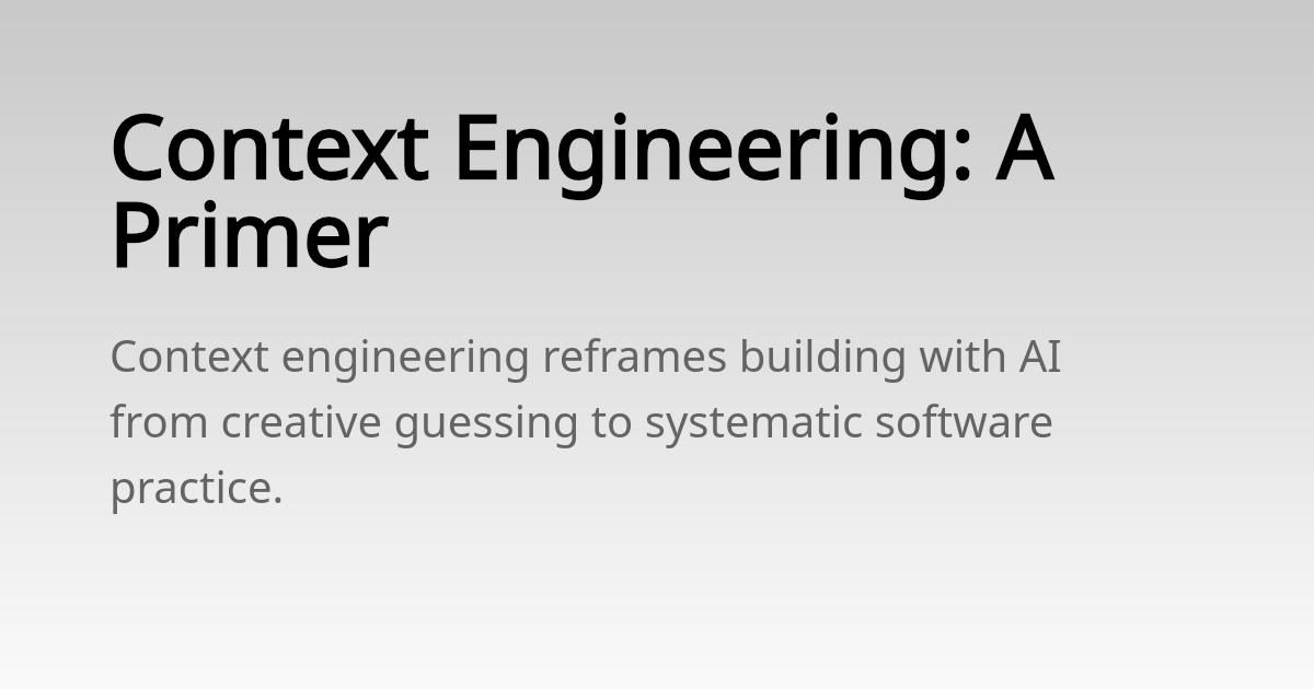 Thumbnail of Context Engineering: A Primer