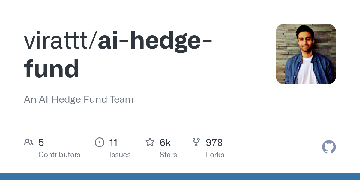 Thumbnail of GitHub - virattt/ai-hedge-fund: An AI Hedge Fund Team