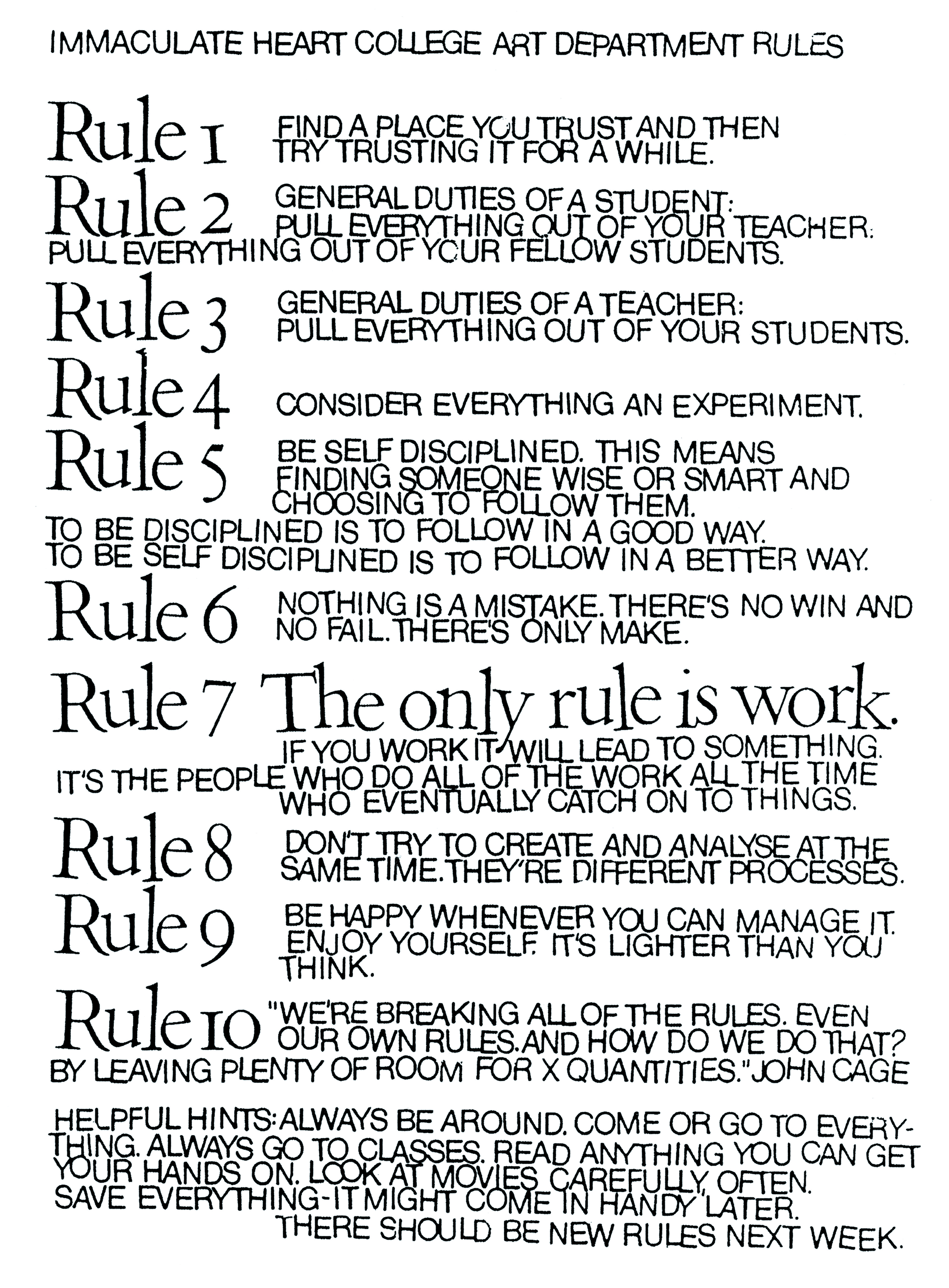 Thumbnail of Ten Rules | Corita.org