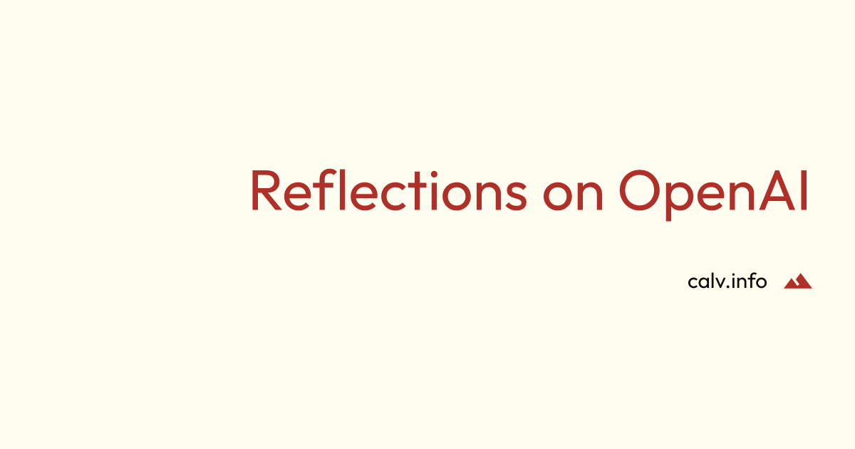 Thumbnail of Reflections on OpenAI