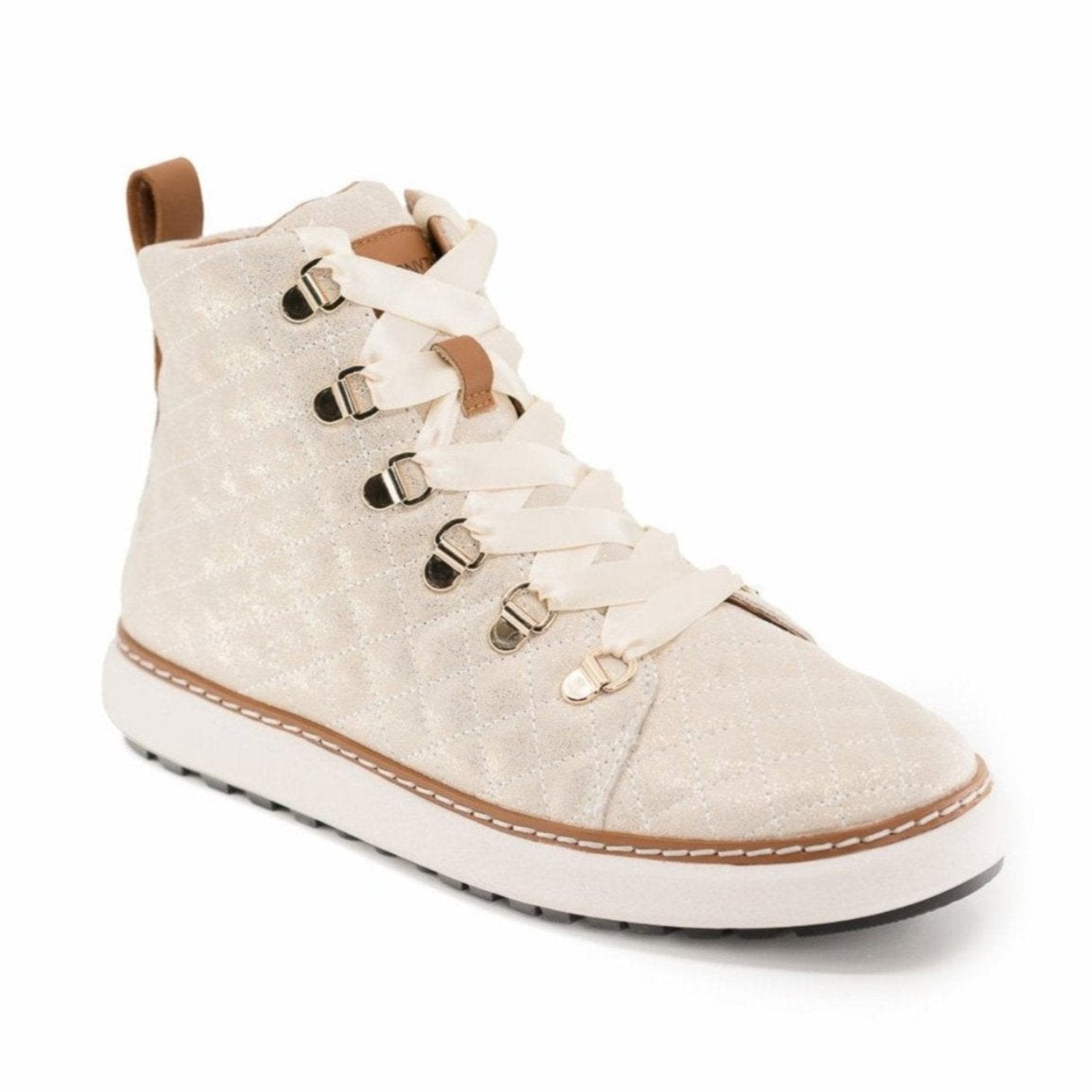 Thumbnail of Melissa High-Top • Quilted Gold Crème Suede