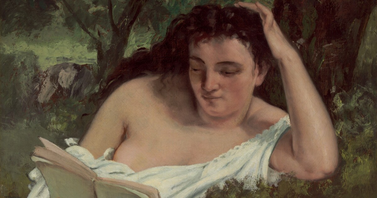 Thumbnail of A Young Woman Reading by Gustave Courbet