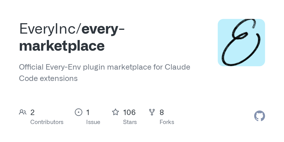 Thumbnail of every-marketplace/README.md at main · EveryInc/every-marketplace