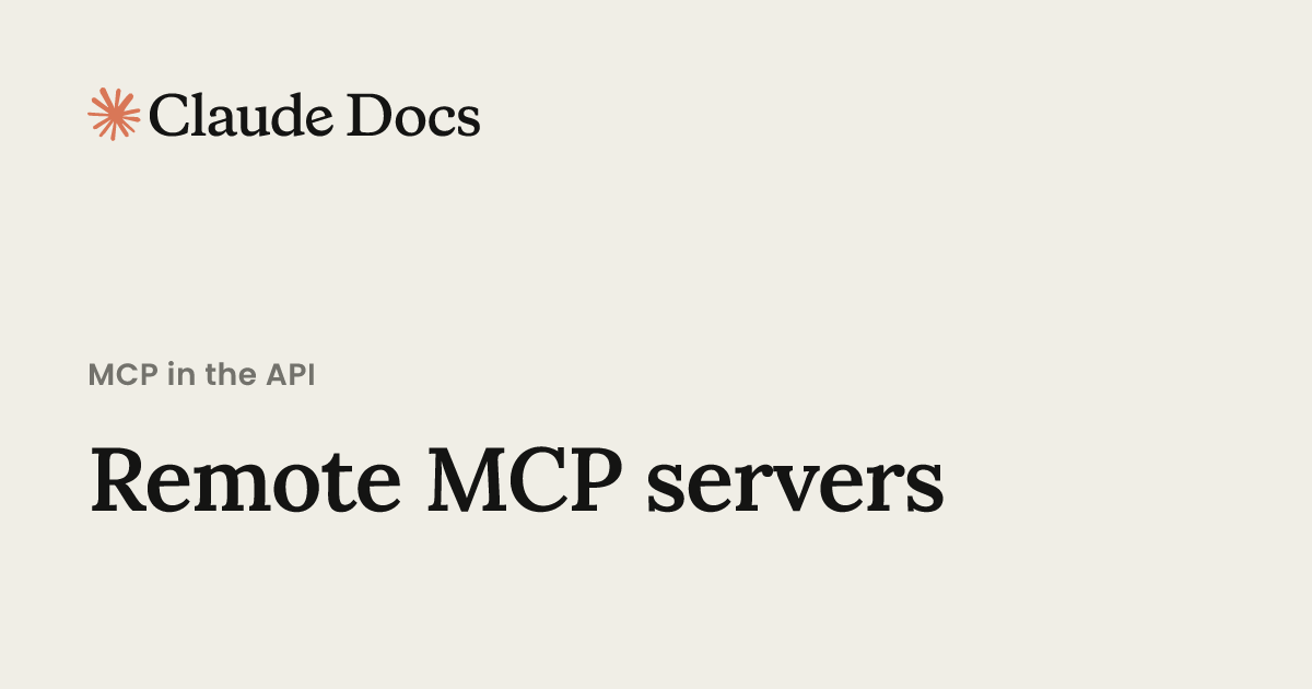 Thumbnail of Remote MCP servers