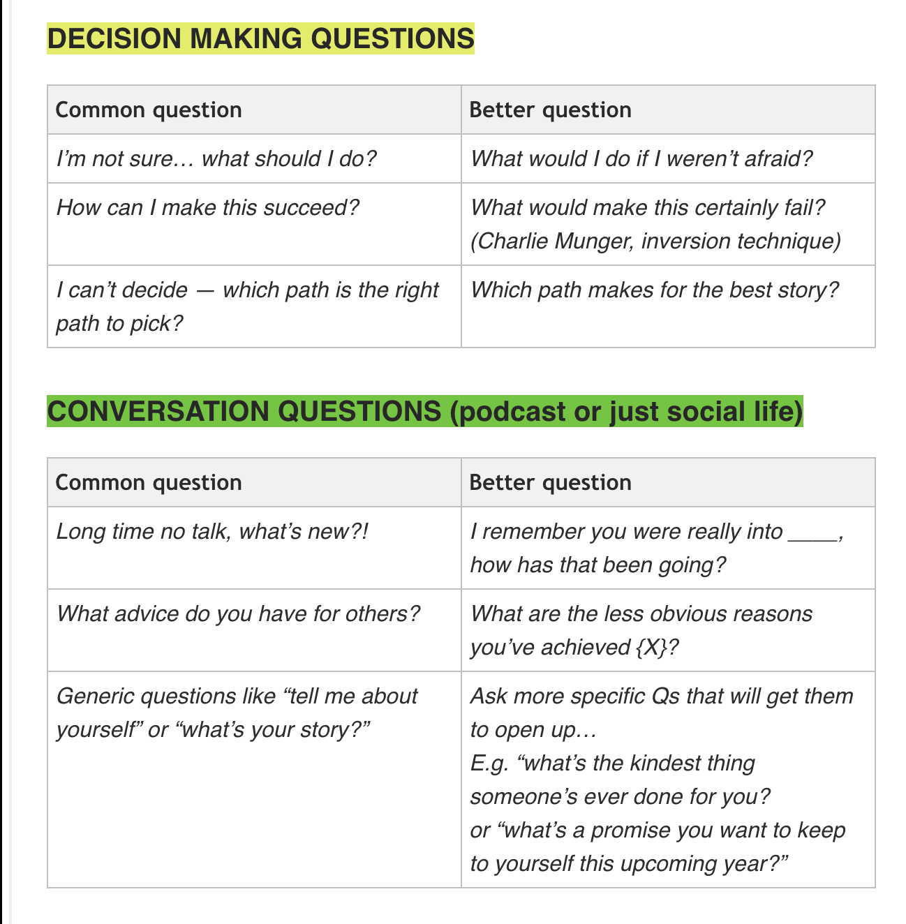 Thumbnail of Stuff to bring up at a dinner party