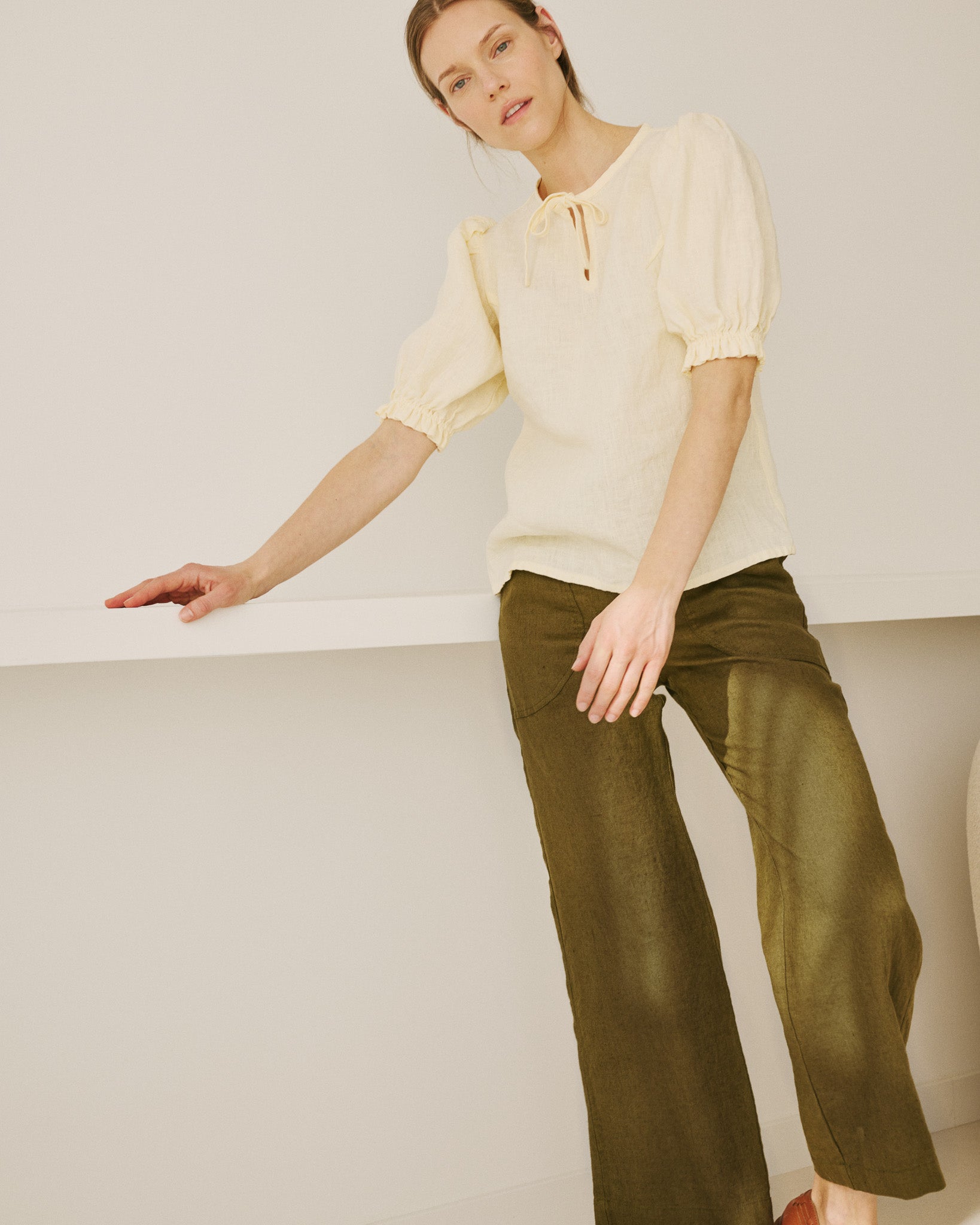 Thumbnail of Sarah Fit And Flare Linen Pants – Linen Dress