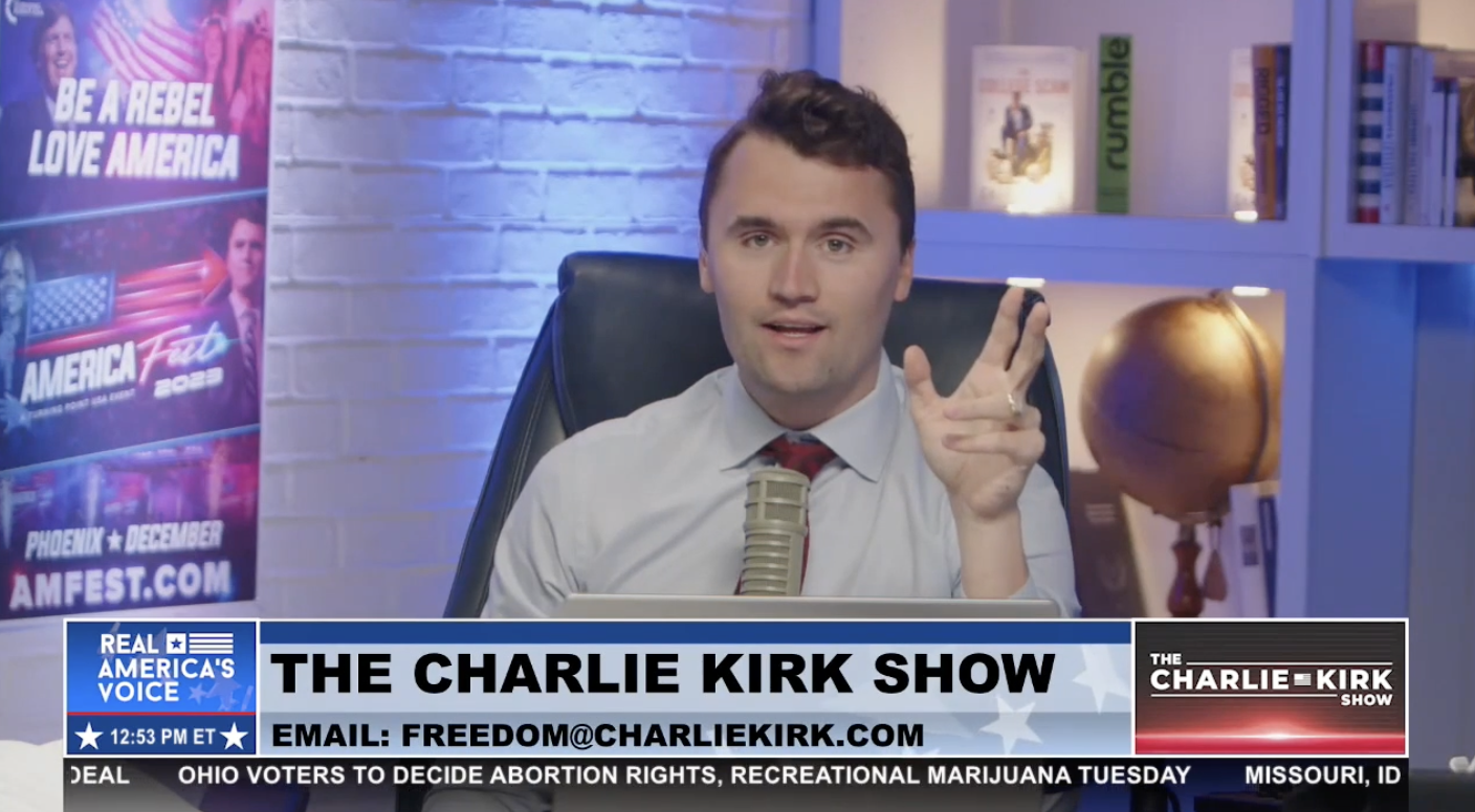 Thumbnail of Charlie Kirk blames "Jewish dollars" for funding "cultural marxist ideas"