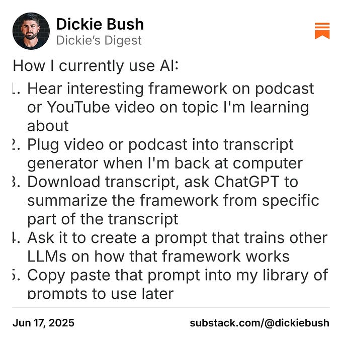 Thumbnail of Dickie Bush on Substack