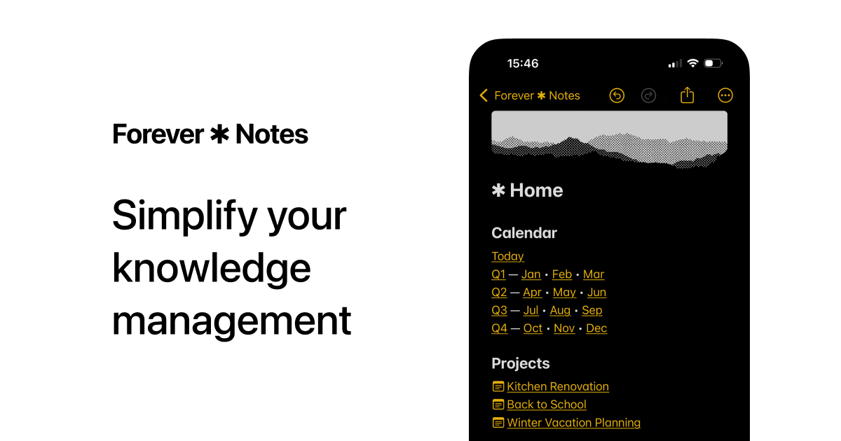 Thumbnail of Forever ✱ Notes - A Free Framework for Apple Notes