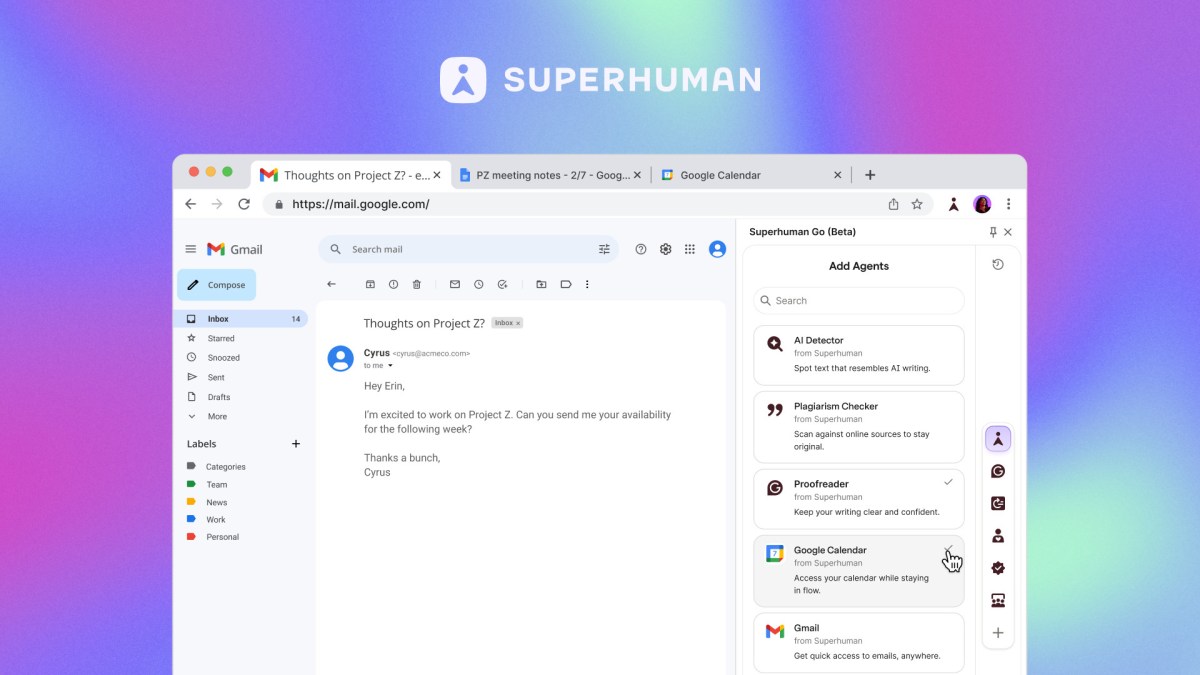 Thumbnail of Grammarly is changing its name to Superhuman