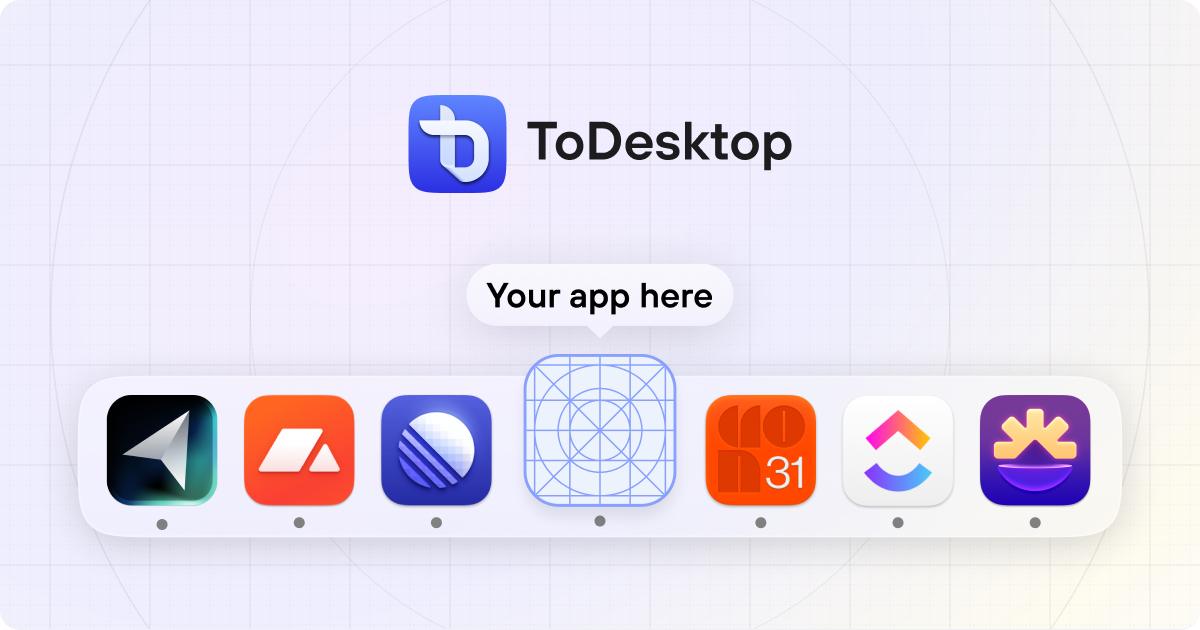 Thumbnail of ToDesktop - Web app to desktop app in minutes