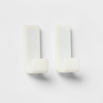 Thumbnail of Set of 2 Magnetic Hooks - Brightroom™: Strong ABS Utility Shelf Parts, Small White Pegboard Hooks, No Assembly Required