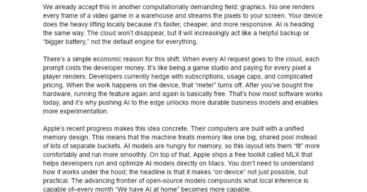 Thumbnail of The End of Cloud Inference