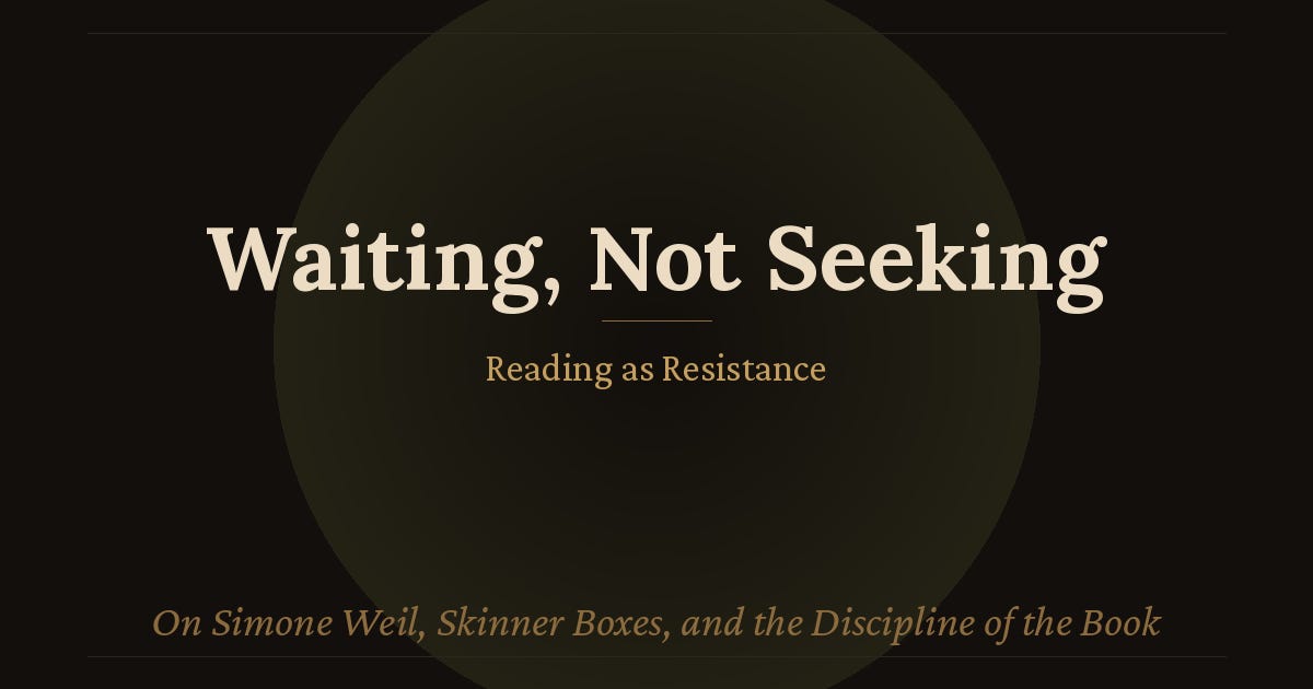 Thumbnail of Waiting, Not Seeking: Reading As Resistance