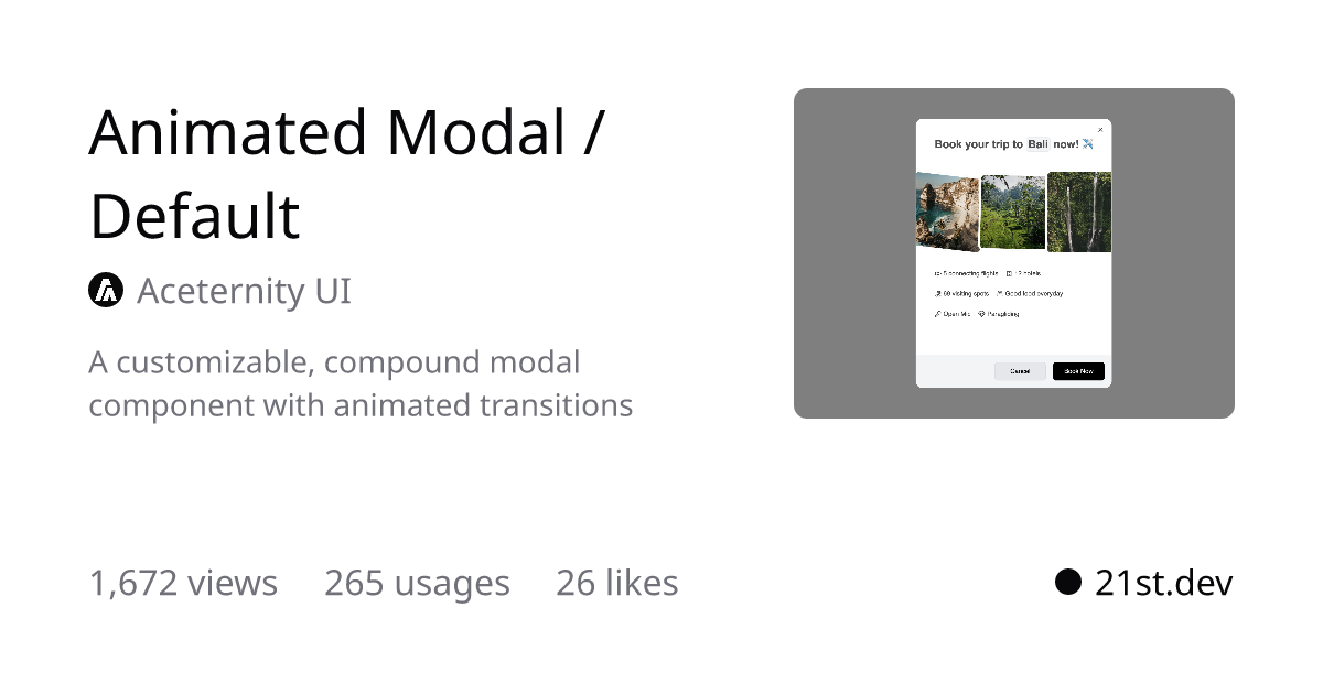 Thumbnail of 21st.dev - Discover, share, and craft UI components
