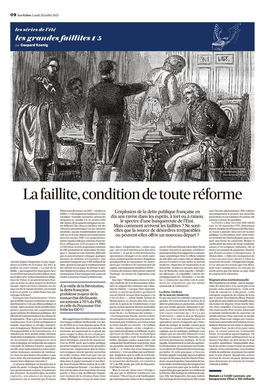 Thumbnail of La faillite, condition de toute réforme ? | Gaspard Koenig | 13 comments