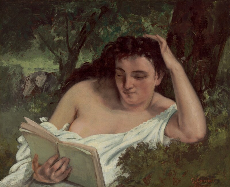 Thumbnail of A Young Woman Reading by Gustave Courbet