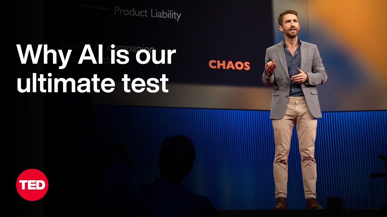 Thumbnail of Why AI Is Our Ultimate Test and Greatest Invitation | Tristan Harris | TED