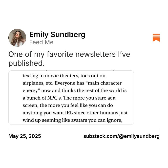 Thumbnail of Emily Sundberg on Substack