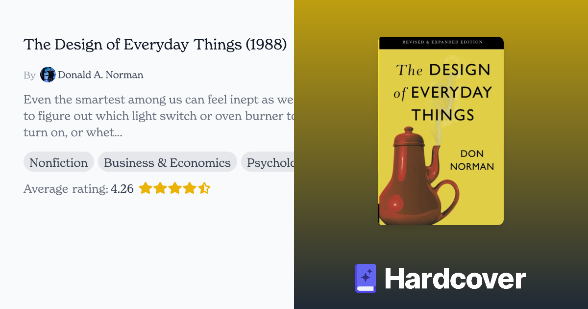 Cover of The Design of Everyday Things by Donald A. Norman