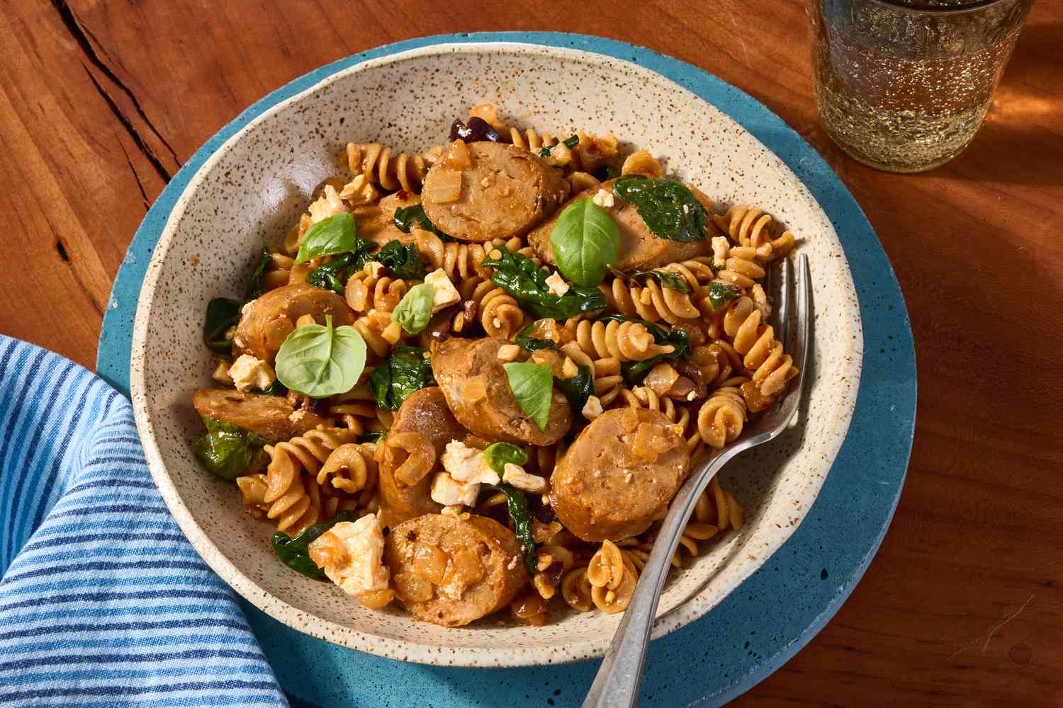 Thumbnail of One-Pot Spinach, Chicken Sausage & Feta Pasta