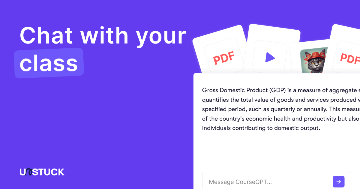Thumbnail of Chat with all of your Course Materials | Unstuck AI