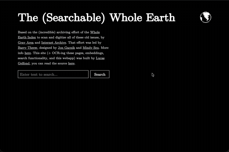 Thumbnail of The (Searchable) Whole Earth