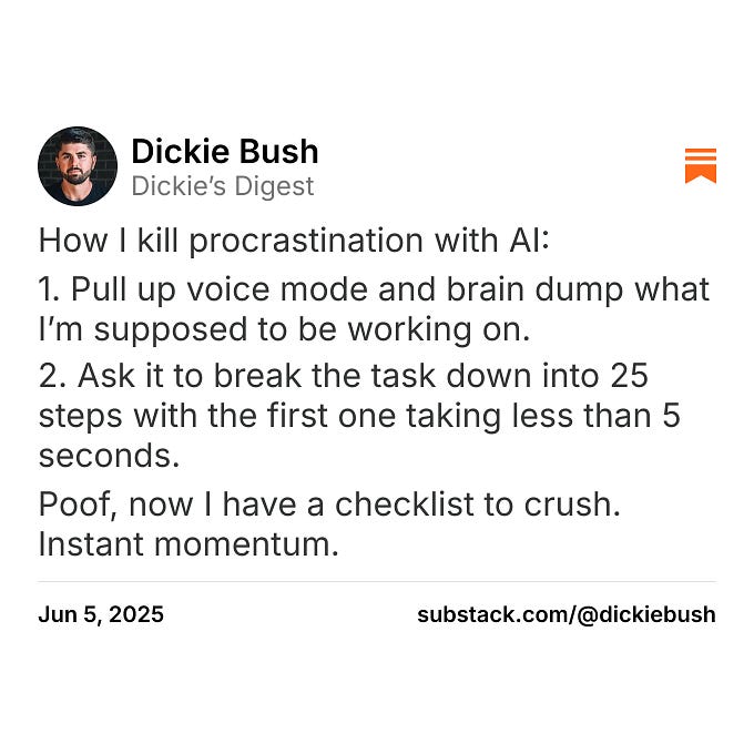 Thumbnail of Dickie Bush on Substack